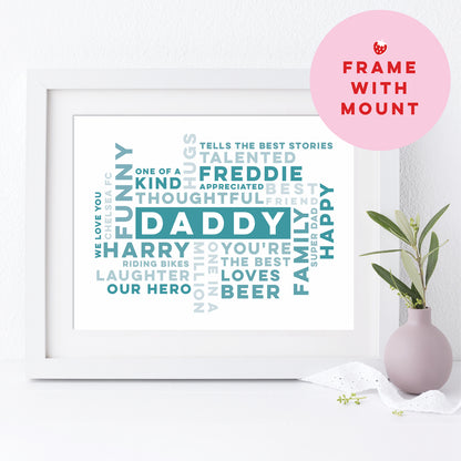 Custom Word Art Print - Best Daddy