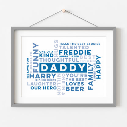 Custom Word Art Print - Best Daddy