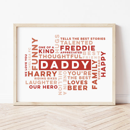 Custom Word Art Print - Best Daddy