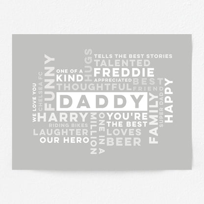 Custom Word Art Print - Best Daddy