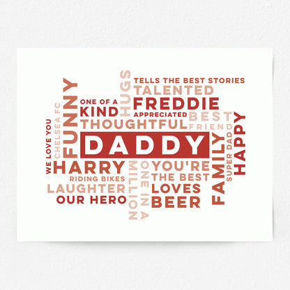 Custom Word Art Print - Best Daddy
