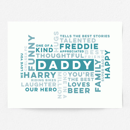 Custom Word Art Print - Best Daddy