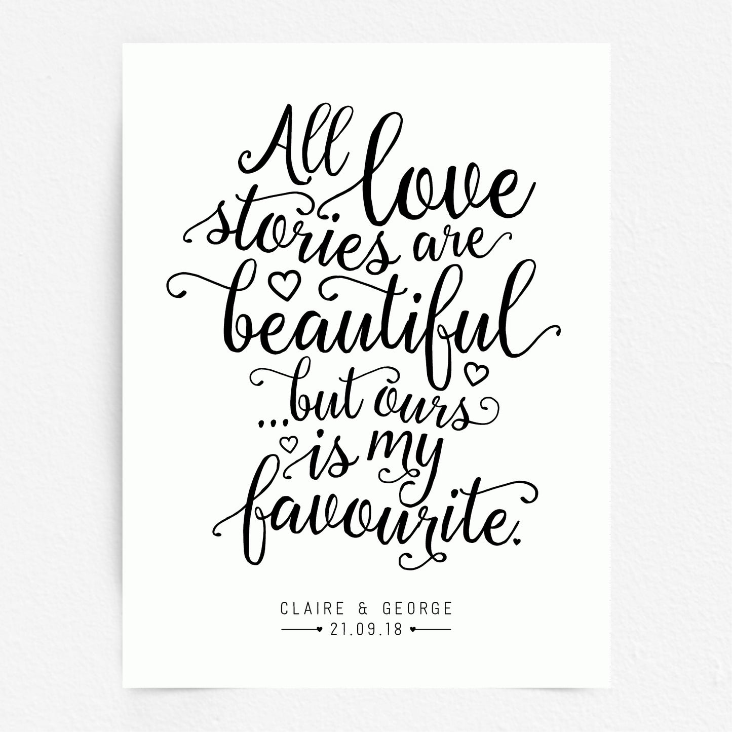 Custom Quote Print - All Love Stories Are Beautiful