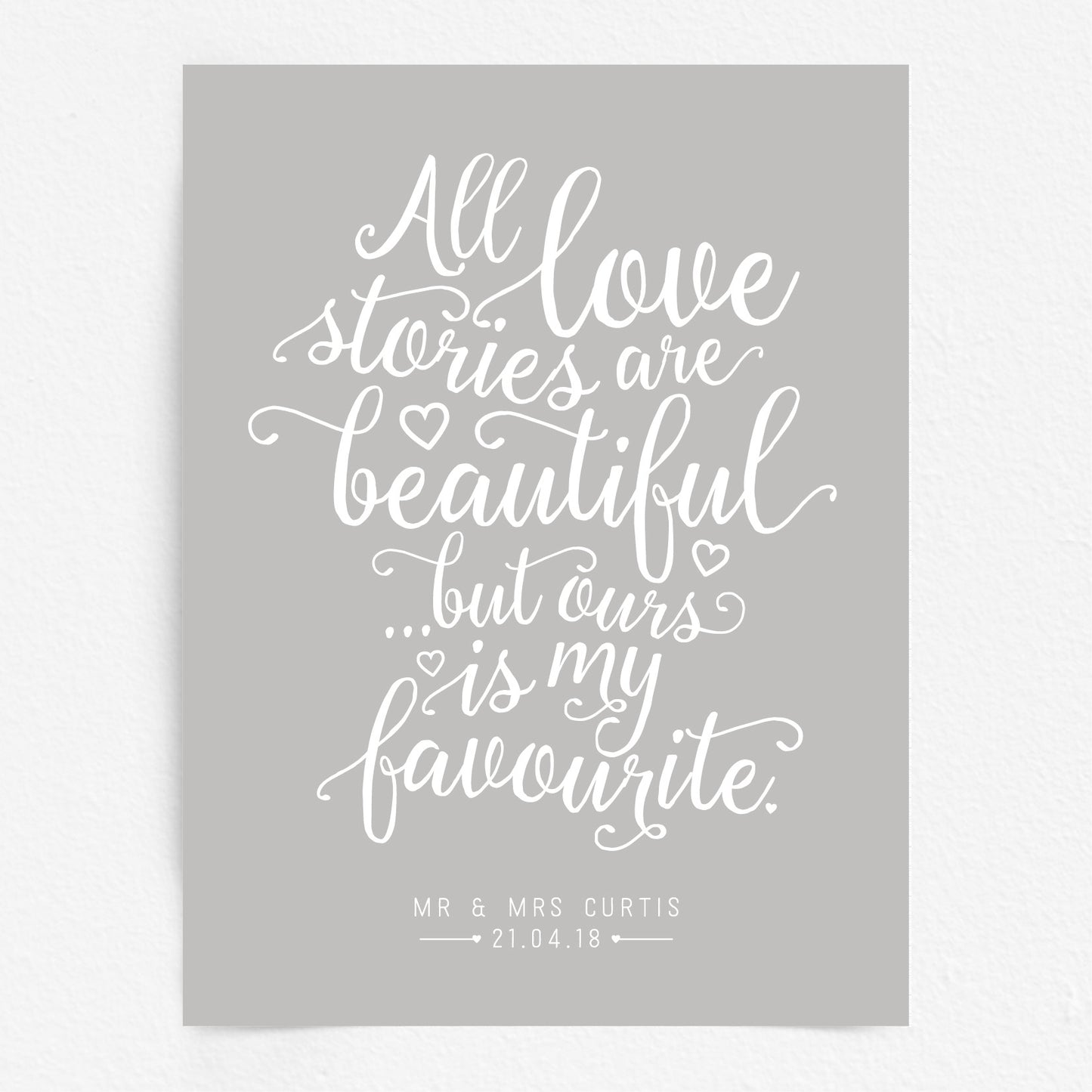 Custom Quote Print - All Love Stories Are Beautiful