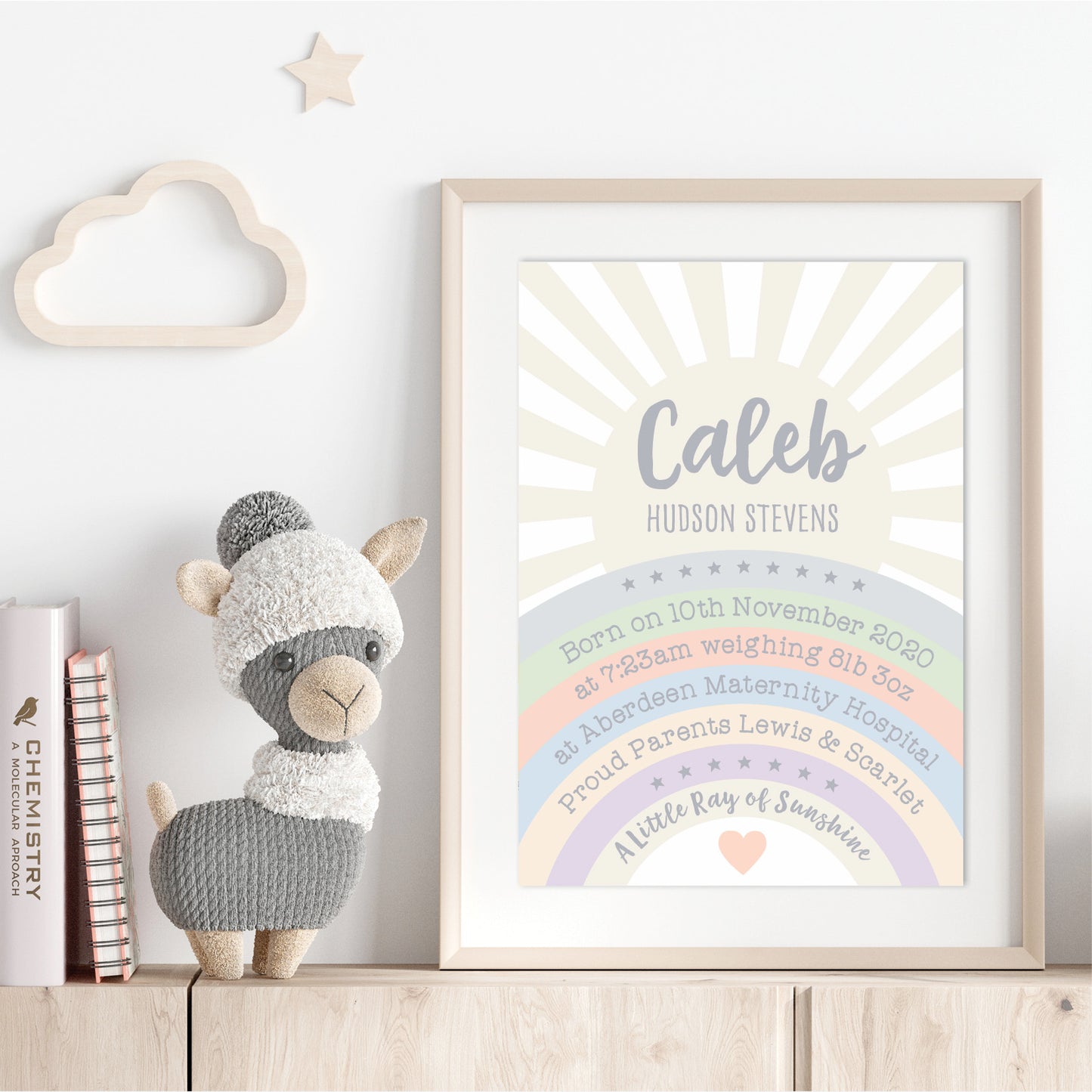 Custom Baby Print - Sunshine Rainbow