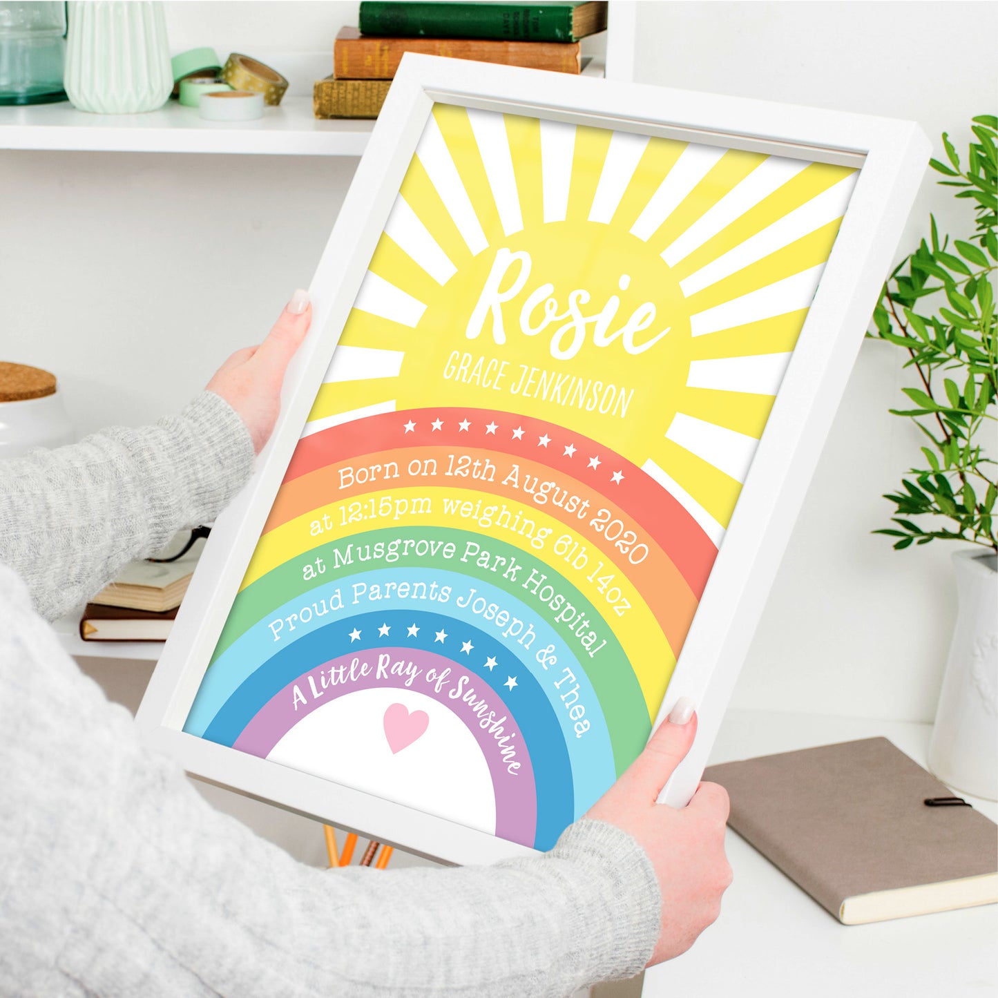 Custom Baby Print - Sunshine Rainbow