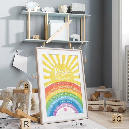 Custom Baby Print - Sunshine Rainbow