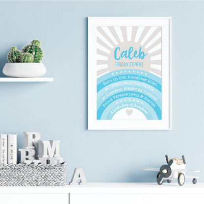 Custom Baby Print - Sunshine Rainbow