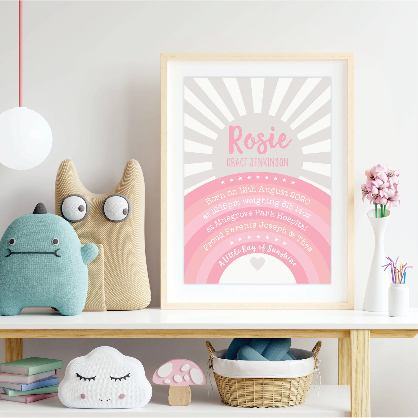 Custom Baby Print - Sunshine Rainbow