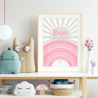 Custom Baby Print - Sunshine Rainbow