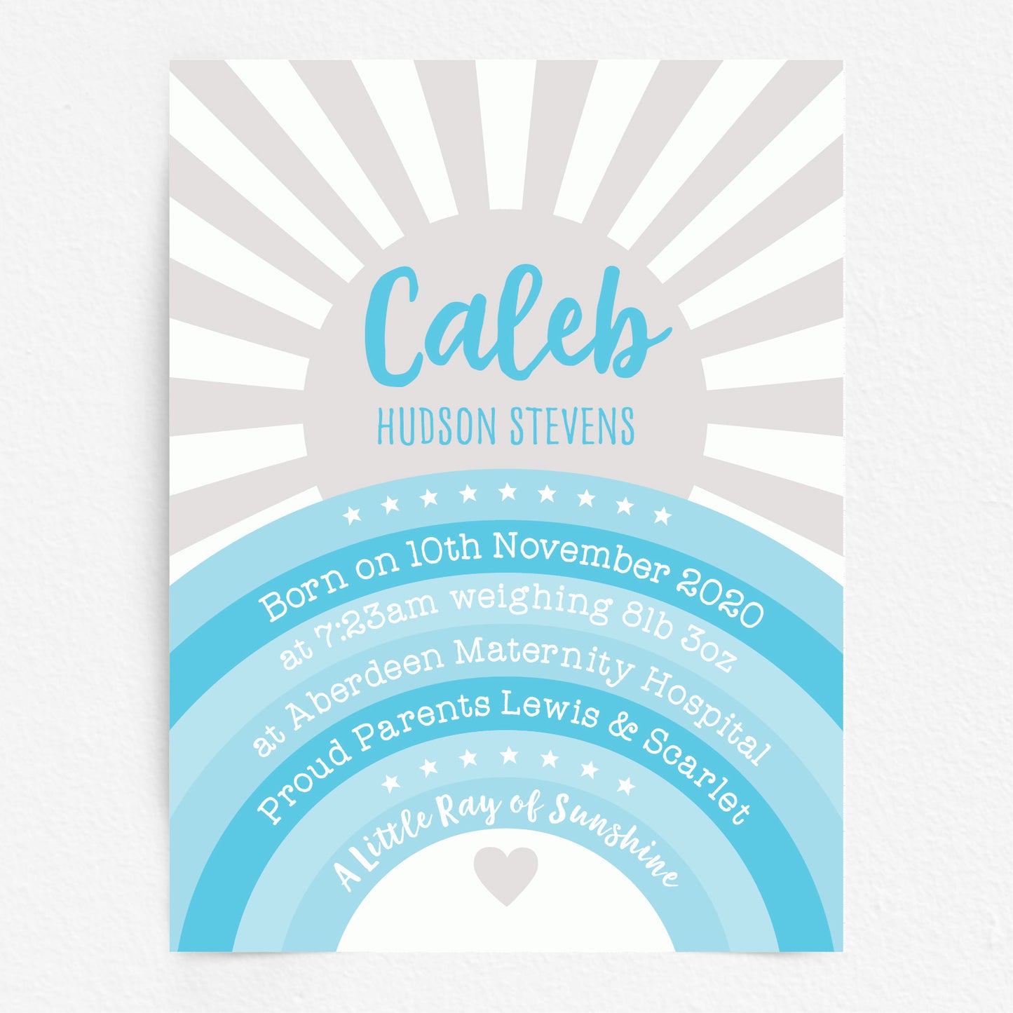 Custom Baby Print - Sunshine Rainbow