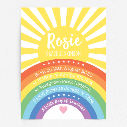 Custom Baby Print - Sunshine Rainbow