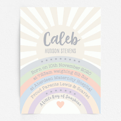 Custom Baby Print - Sunshine Rainbow