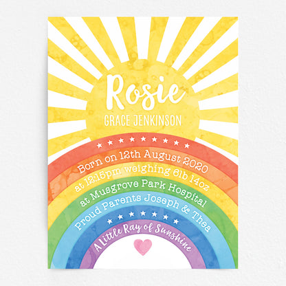 Custom Baby Print - Sunshine Rainbow
