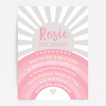 Custom Baby Print - Sunshine Rainbow