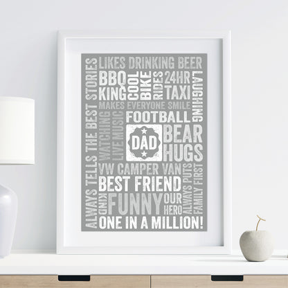 Custom Word Art Print - For Dad
