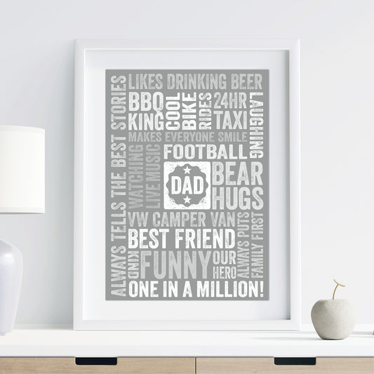Custom Word Art Print - For Dad