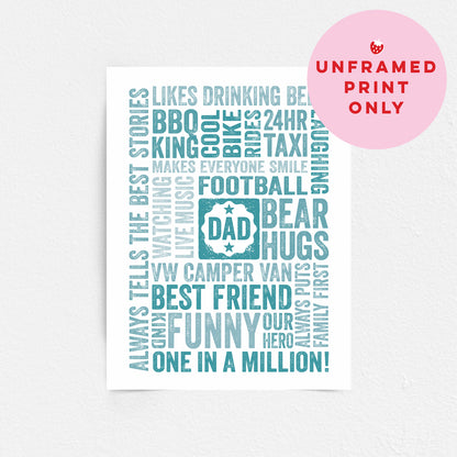 Custom Word Art Print - For Dad