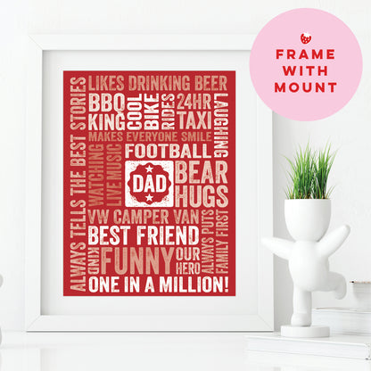 Custom Word Art Print - For Dad