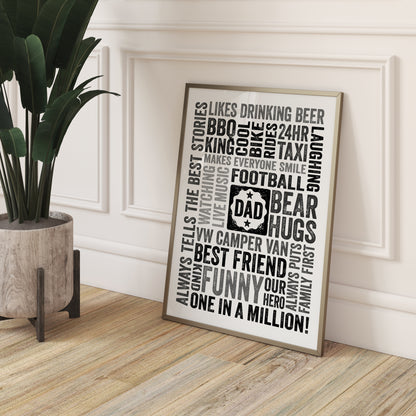 Custom Word Art Print - For Dad