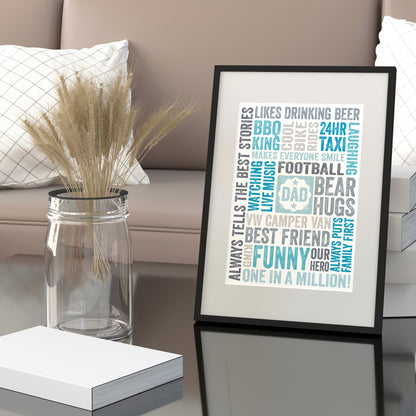 Custom Word Art Print - For Dad
