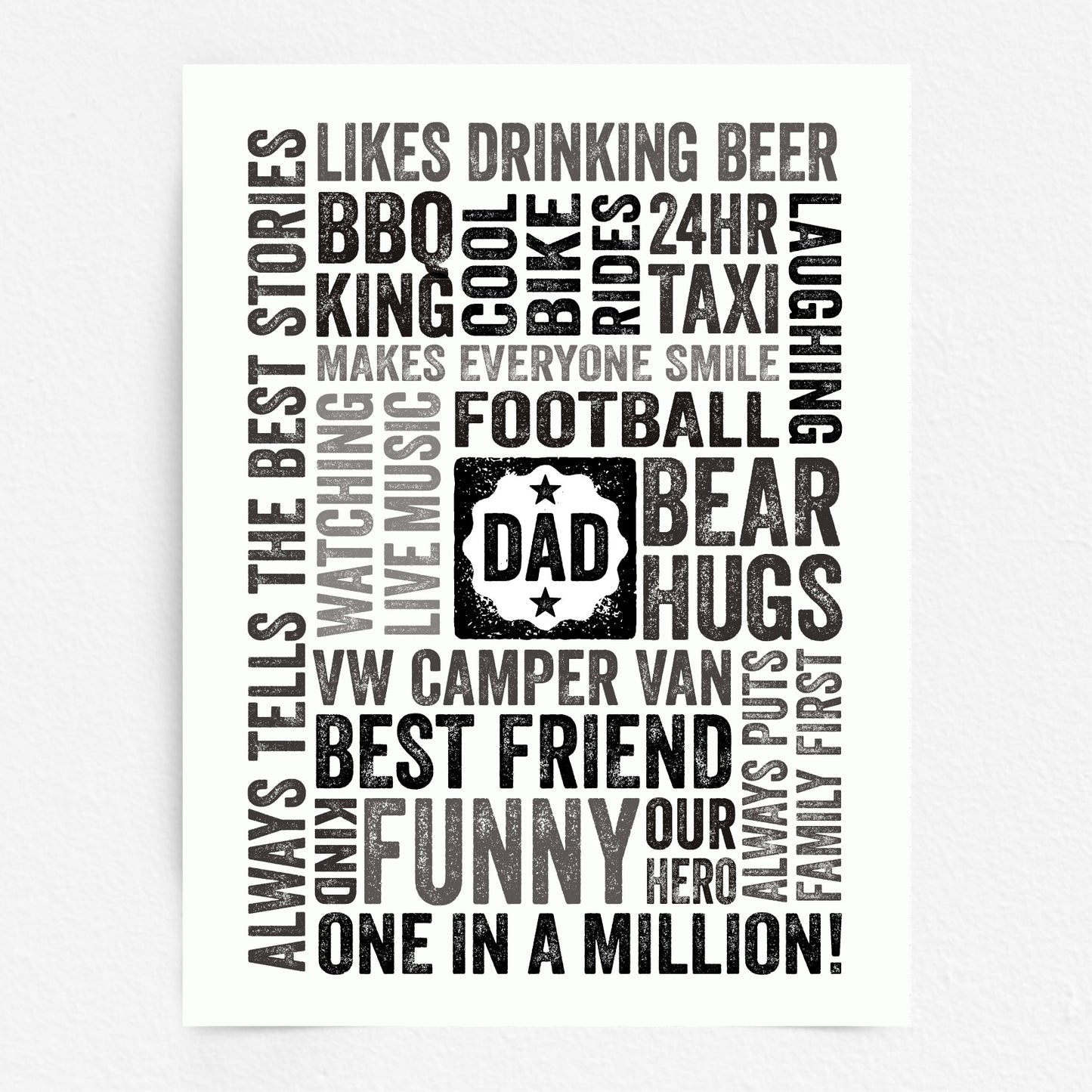 Custom Word Art Print - For Dad