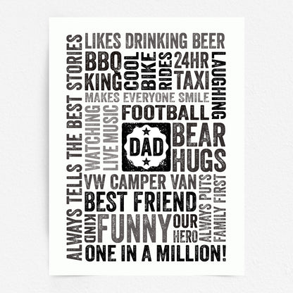 Custom Word Art Print - For Dad