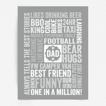 Custom Word Art Print - For Dad