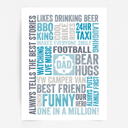 Custom Word Art Print - For Dad