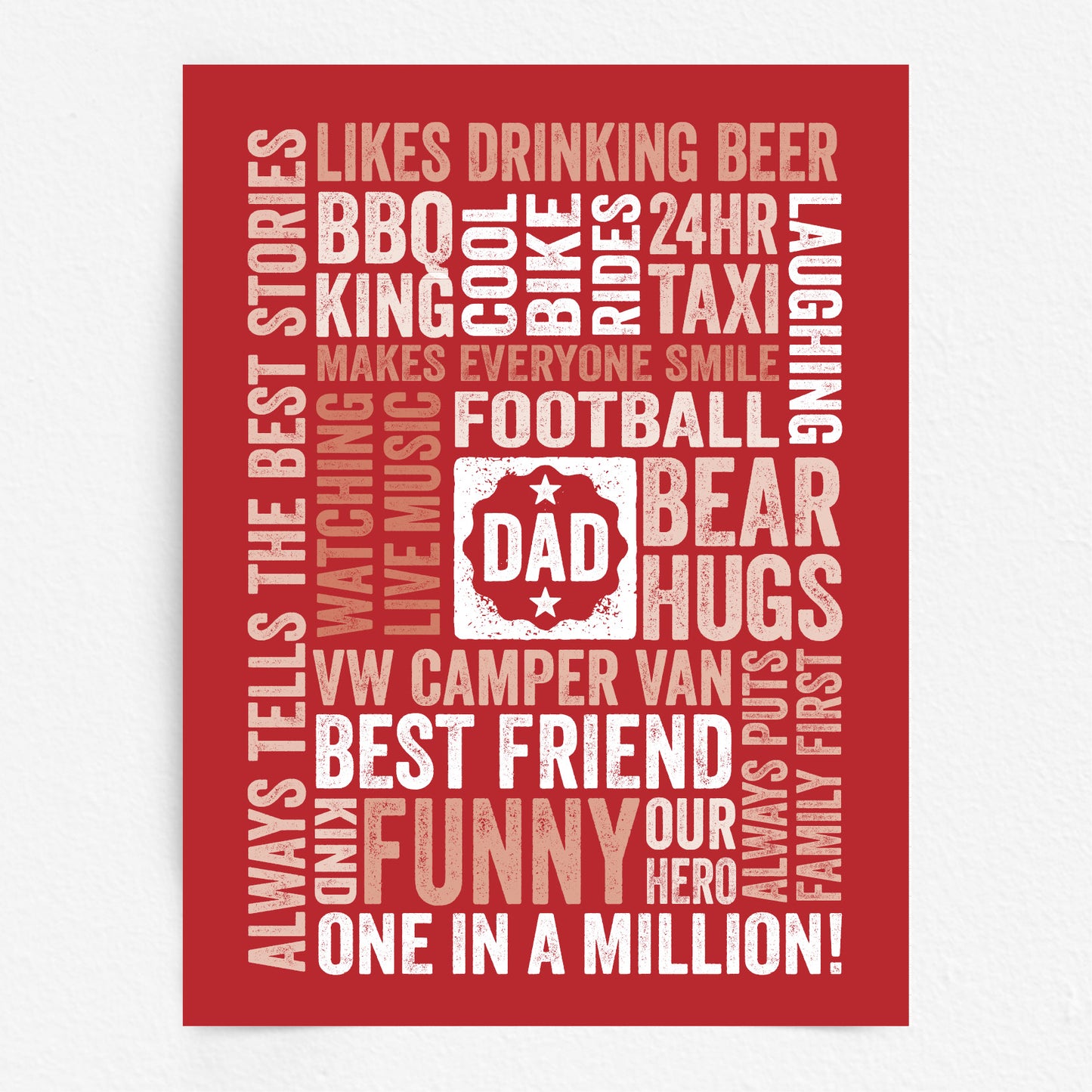 Custom Word Art Print - For Dad