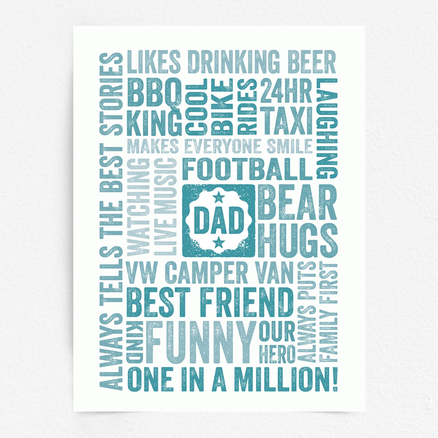 Custom Word Art Print - For Dad