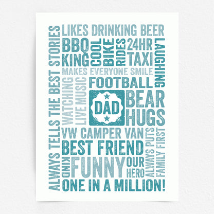 Custom Word Art Print - For Dad