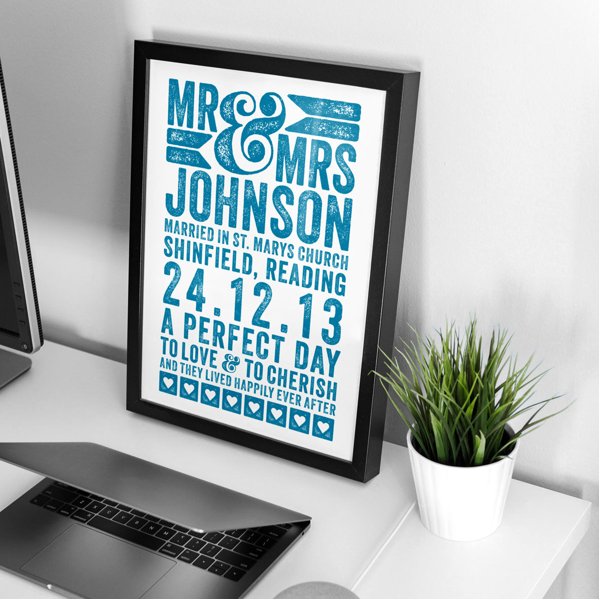 Custom Mr & Mrs Wedding Print - A Perfect Day