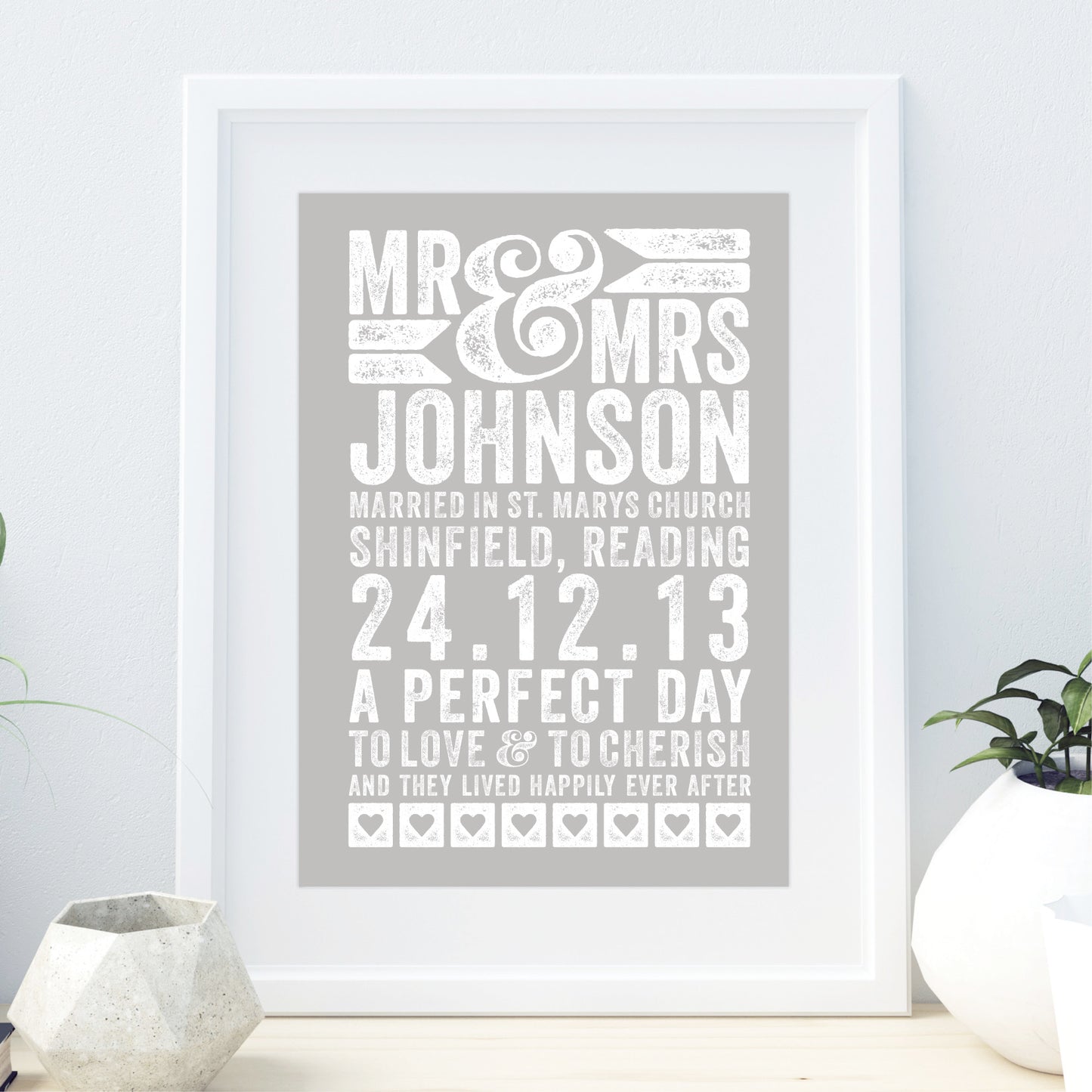 Custom Mr & Mrs Wedding Print - A Perfect Day