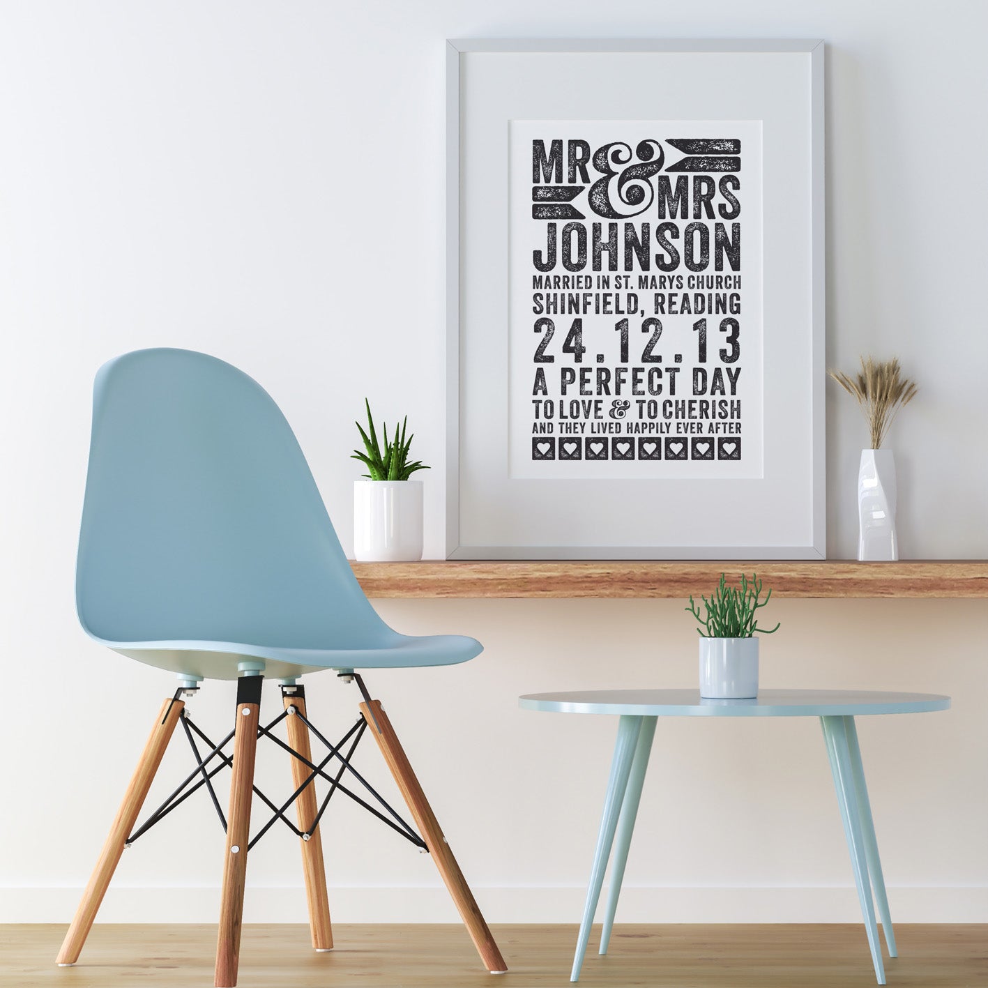 Custom Mr & Mrs Wedding Print - A Perfect Day