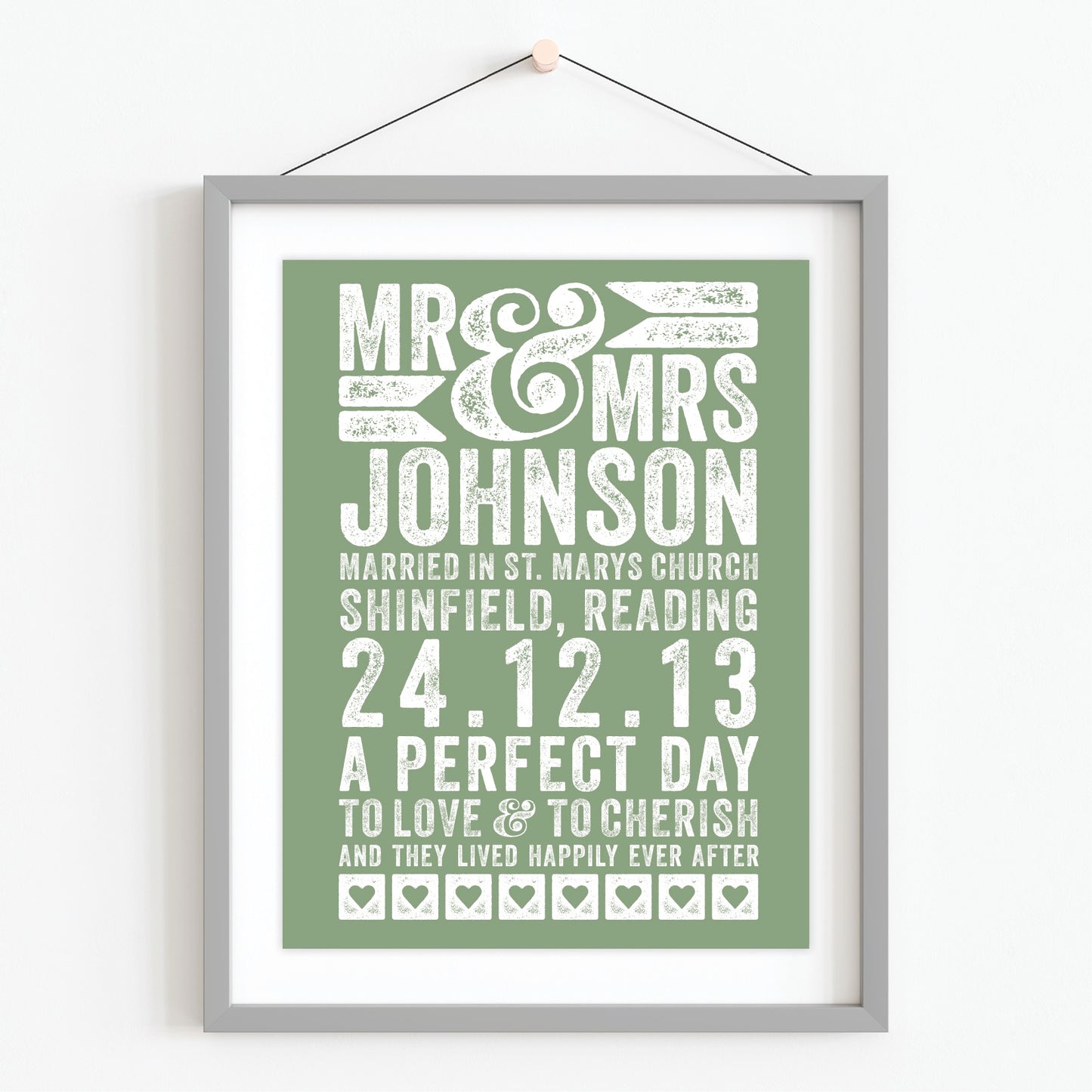 Custom Mr & Mrs Wedding Print - A Perfect Day
